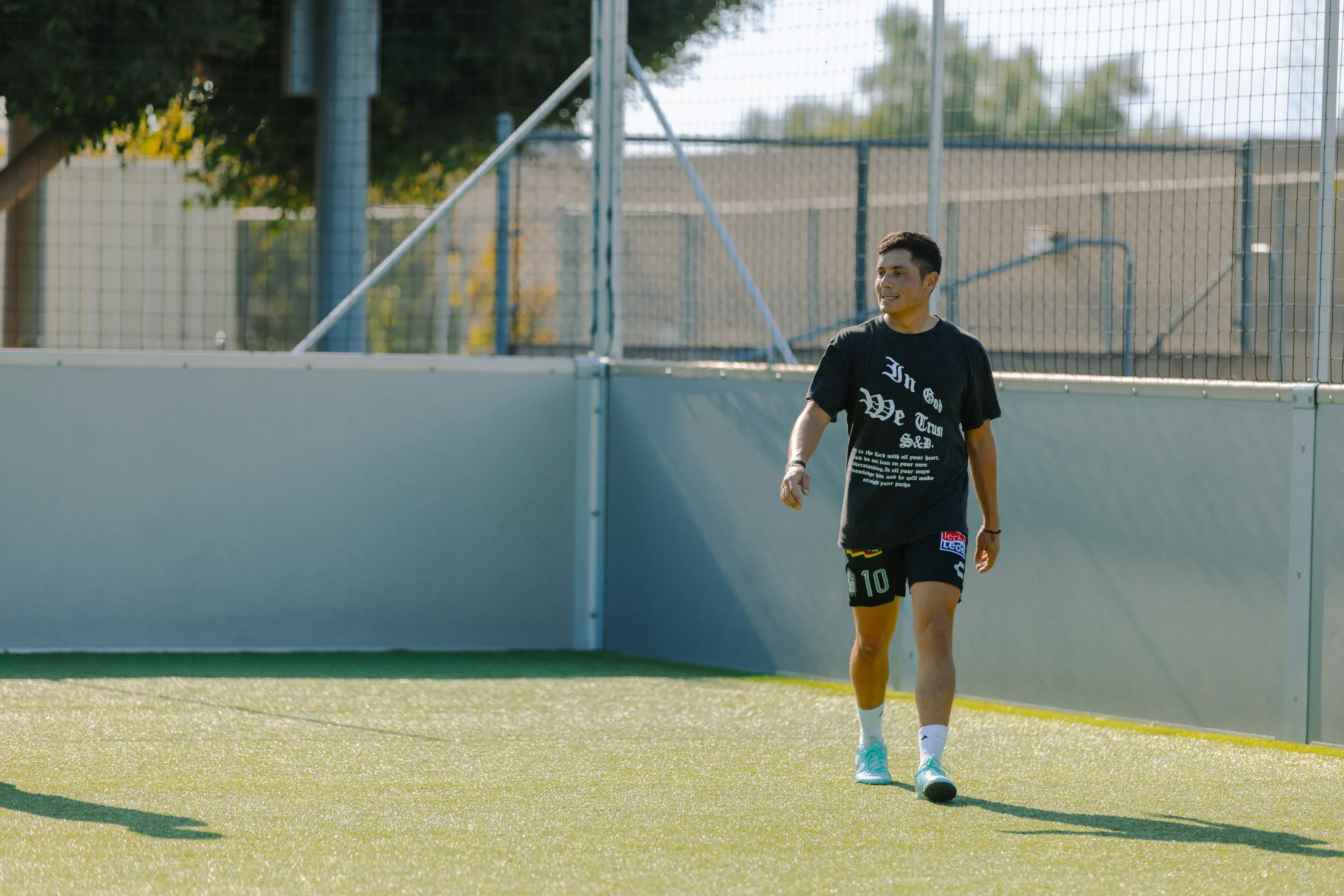 Soccer player portrait on the field before a celebrity match